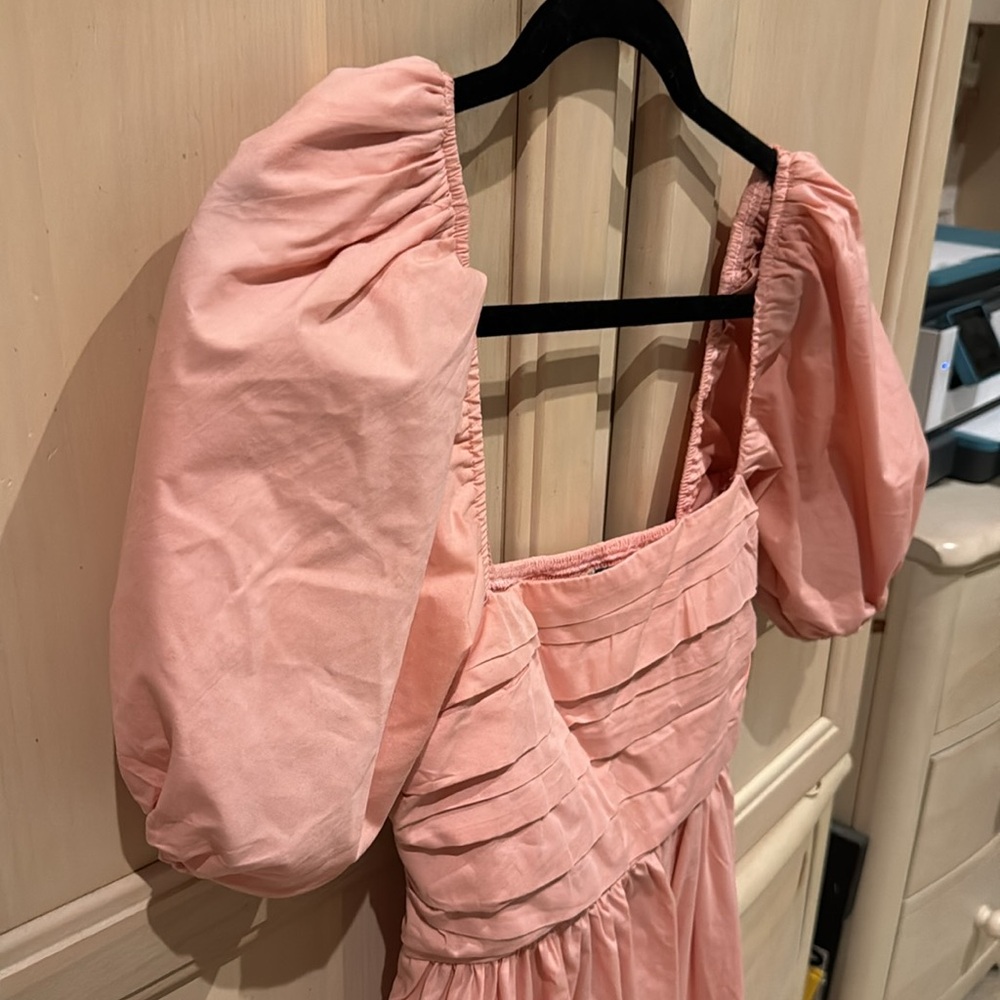 Abercrombie & Fitch Pink Maxi Dress with Puff Sleeves - Picture 4 of 8